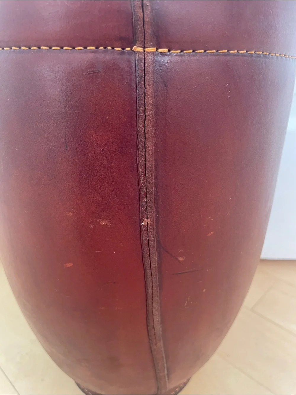 Vintage Loyal Papeete Firetruck Brown Leather Brass Eagle Handle Bar Ice Bucket